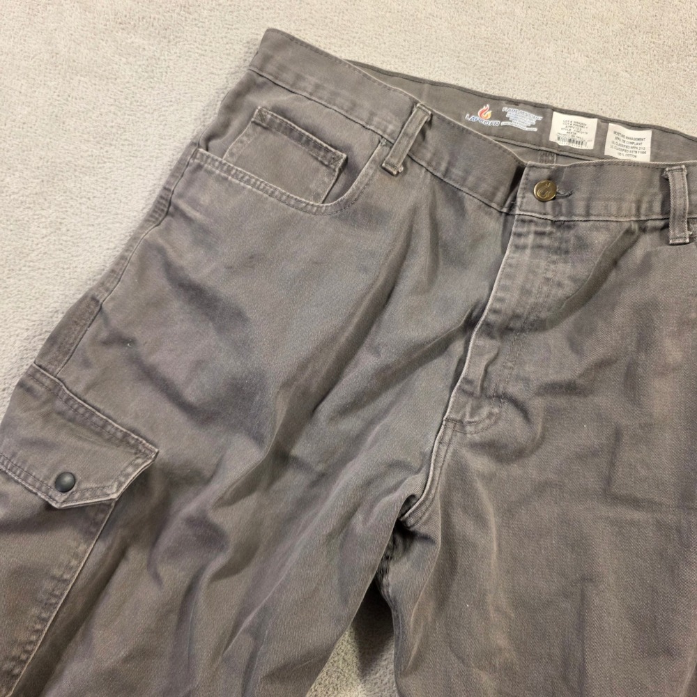 LAPCO FR Cargo Pants Mens 40x30 (Fits 42x28) Grey Workwear Streetwear Utility